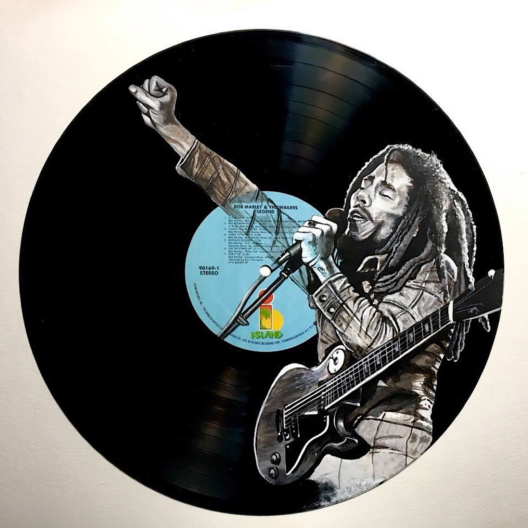 Bob Marley Vinyl Record Portrait (print) | Jon Lion Fine Art