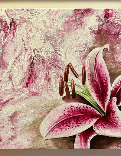 StarGazer Lily - 14x14 on Stretched Canvas - $200