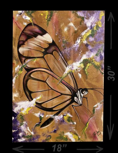 Glasswing Abstraction, Ver.2 - 30x18 on Loose Canvas - $300