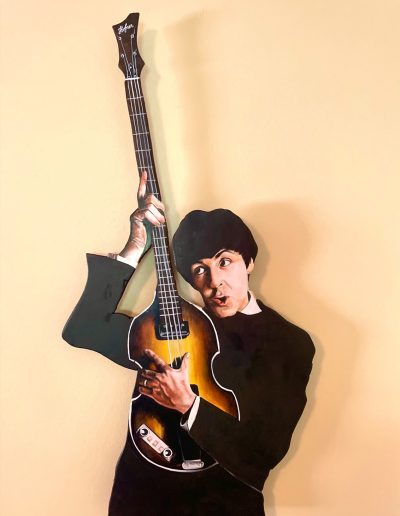Paul McCartney: wood-cut panel painting-  30”x15”-hovers about 3” off the wall- $500